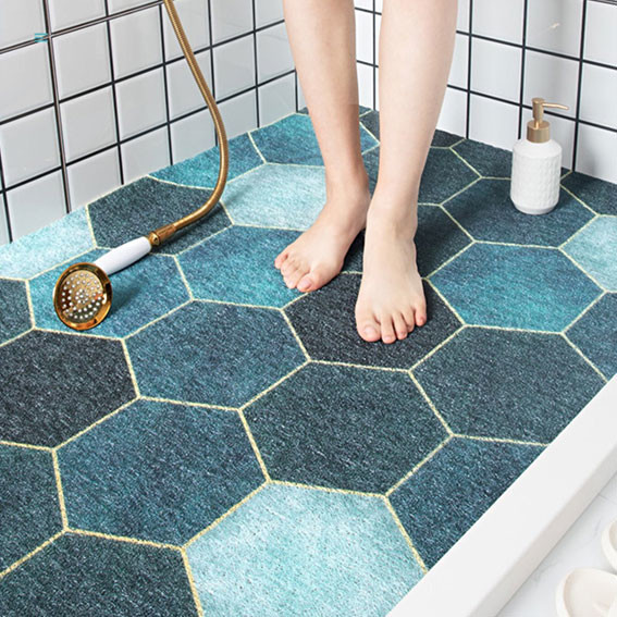 Водоустойчивый напечатанный половой коврик 50CM*80CM выскальзывания Bathroom петли катушки анти- для кафельного ливня