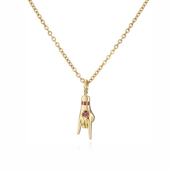 Любовь ожерелья цепи золота ODM 18k красивая вы Unisex ожерелье среднего пальца золота