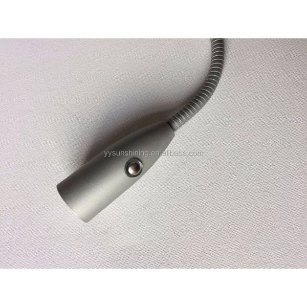Middle Size Silver 12V 1W Touch Switch Flexible Gooseneck Mount Kids LED Reading Lamp