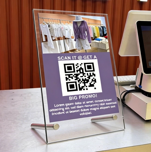 3mm 10mm 15mm 20mm Acrylic Sign Display And Menu Stand With OEM ODM Services