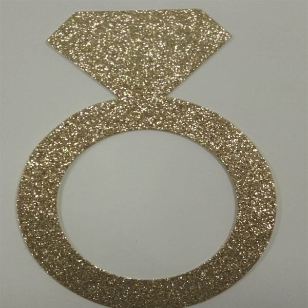 Glitter Paperboard Ring Glitter Paper Letters Gold Color For Birthday Cake Decor