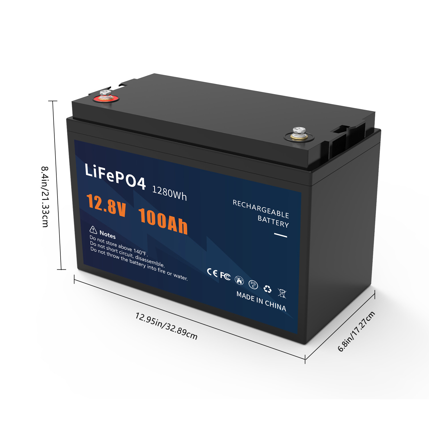 Изготовление на заказ батареи лития 20a LFP 12v 100ah Lifepo4 перезаряжаемые персонализированное