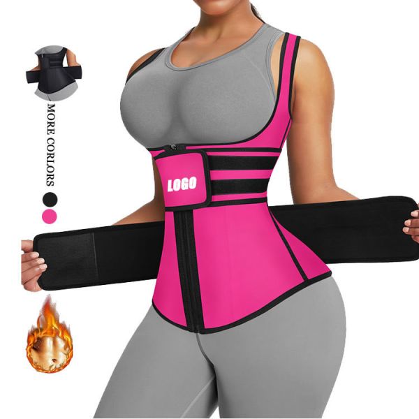 Waist Slimming High Waist Latex Double Strap Waist Trainer Shaper VEST