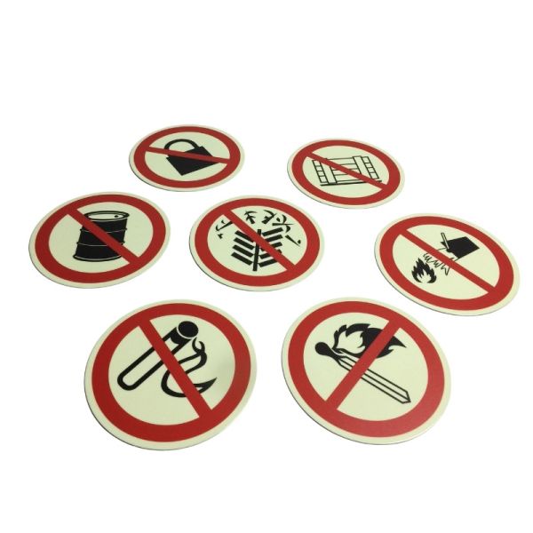 Photoluminescent Safety Fire No Smoking Sign Glow In The Dark