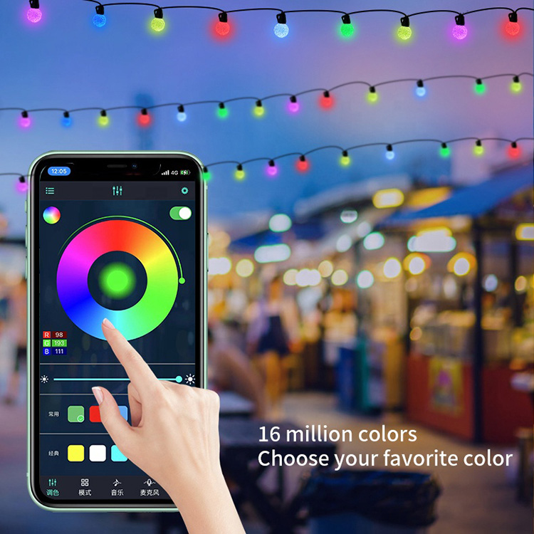 Умный праздник СИД RGB освещает солнечные украшения шарика мотивов света строки СИД для сада