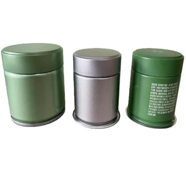 Green Silver Black Empty Matcha Tin Cans Custom Tin Box 20g 30g 50g Coffee Tea Powder Tin Container