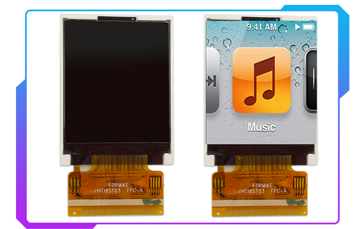 Custom 1.8 Inch LCD Module TFT Display SPI MCU 128x160 With 33pin Soldering FPC
