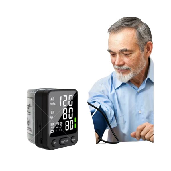 Plastic Electric Wrist Type Electronic Sphygmomanometer Digital Blood Pressure Monitor