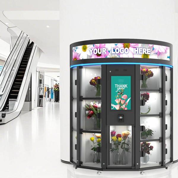 Adjustable Temperature Micron Smart 24 Hour Flower Vending Machines With Touch Screen