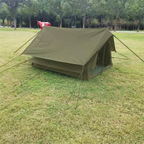 Outdoor Camping Retro Tent, Luxury Glamping Tent Waterproof Canvas Tents for Family Camping Outdoor Hunting Party
