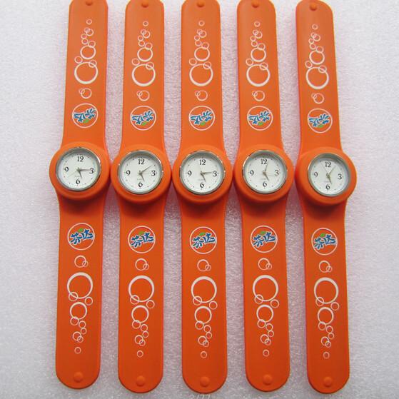 Personalized Fenta Cool Orange Slap On Watches Silicone Bracelet Watches With Logo Printed,Packing Color Card Box