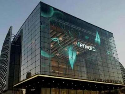 LED Glass Curtain Wall Smartphone App Controlled for Customizable Color and Adjustable Brightness