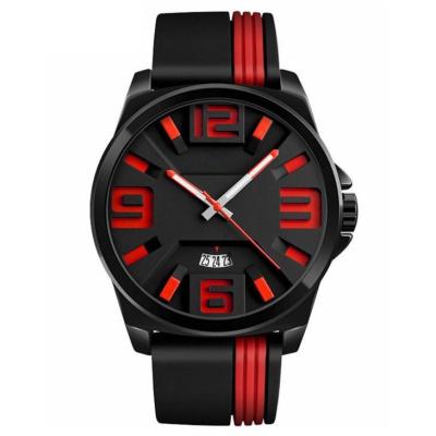 Ремень силикона сплава цинка движения кварца наручных часов случайных больших людей шкалы