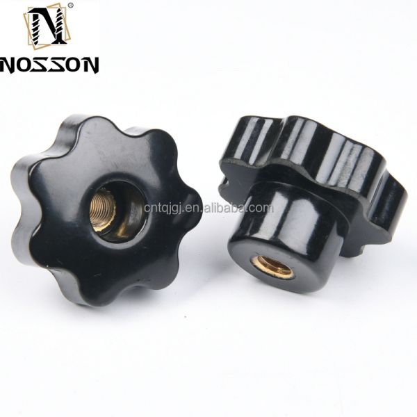 DIN Standard M5 M6 M8 Stainless Steel Plastic Bakelite Knob Three Headed Hand Tightening Nuts for Metric Measurement