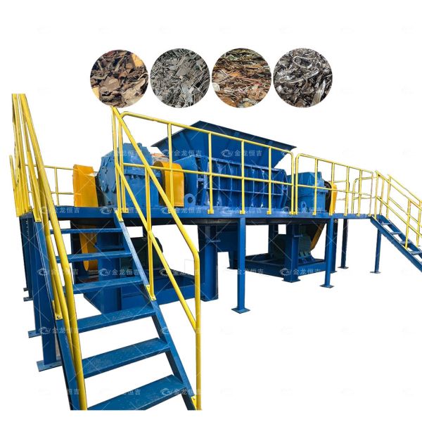 Déchiqueteuse de métaux légère et mince à charge lourde avec des tailles de sortie personnalisables et une large application pour le recyclage des déchets métalliques