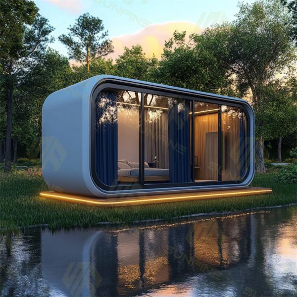 Manufacturer Mobile Apple Cabin Aluminum Green Prefab House On Wheels Pod Soundproof For Camping