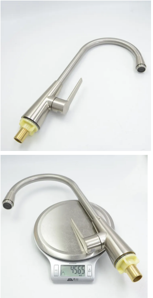 Induction Tap Silver Zinc Alloy Kitchen Sink Faucets With Earthenware Spool Material