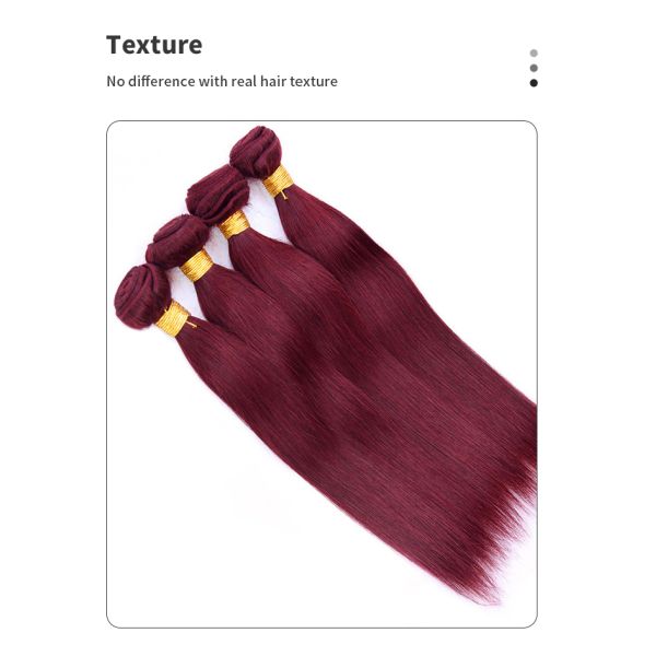 Straight 99j 12inch Colored Human Hair Bundles For Birthday And Wedding