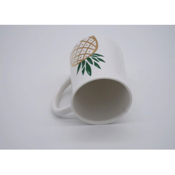 Fashion Custom Stoneware Mugs , Stoneware Coffee Mugs With Pineapple Decal