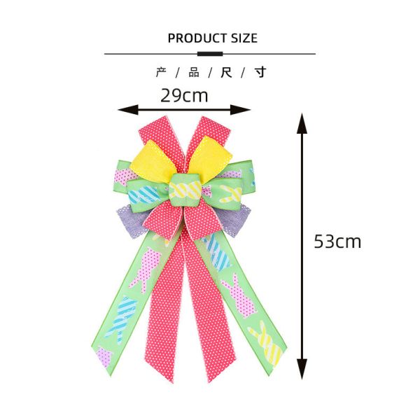 Cute Cartoon Egg And Rabbit Easter Ribbon Bow For Festival Decoration