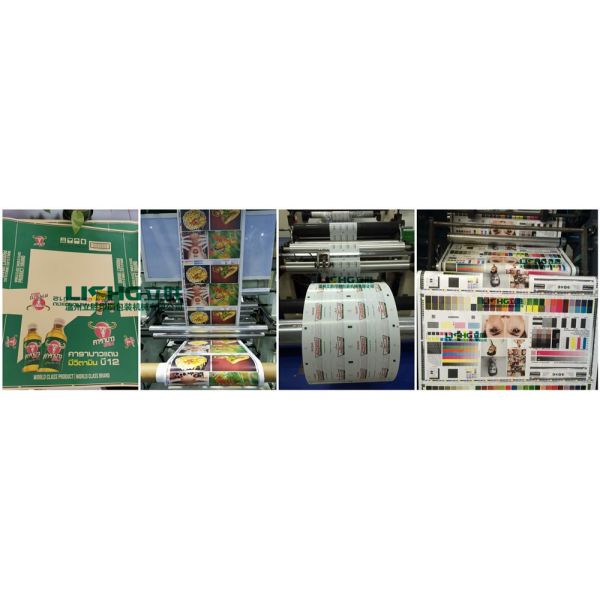 Lisheng 4 Colors Double Face Flexo Printing Machine Roll to Roll Print