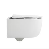 Slim Frame Flush Cistern Soft Close Europe Wall Mounted Toilet Residential Wall Hung Toilet