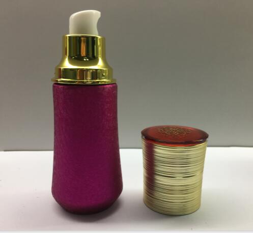 Les bouteilles cosmétiques en verre, bouteilles de lotion de soins de la peau écrèment des pots avec le chapeau en plastique, OEM