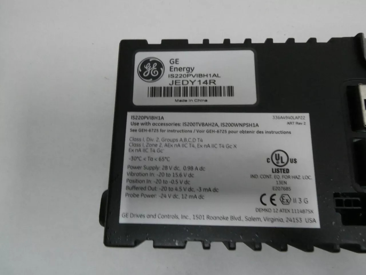 IS220PVIBH1AL General Electric Ge Is220pvibh1a Модуль вибрации Mark Vie