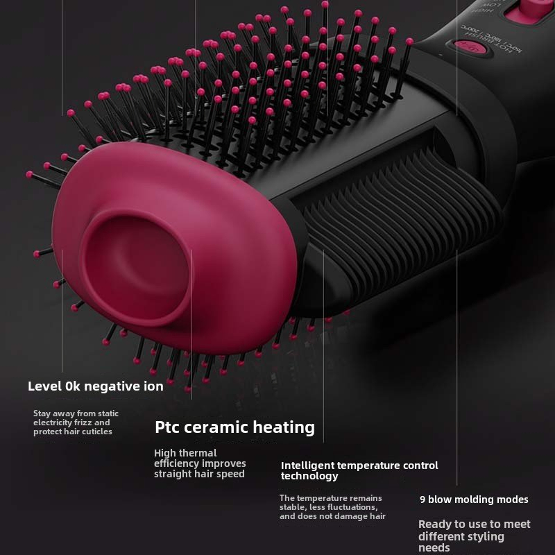 Professional Electric Hot Air Curling Comb with Intelligent Temperature Control Nylon Brush Waterproof for Household Salon Use