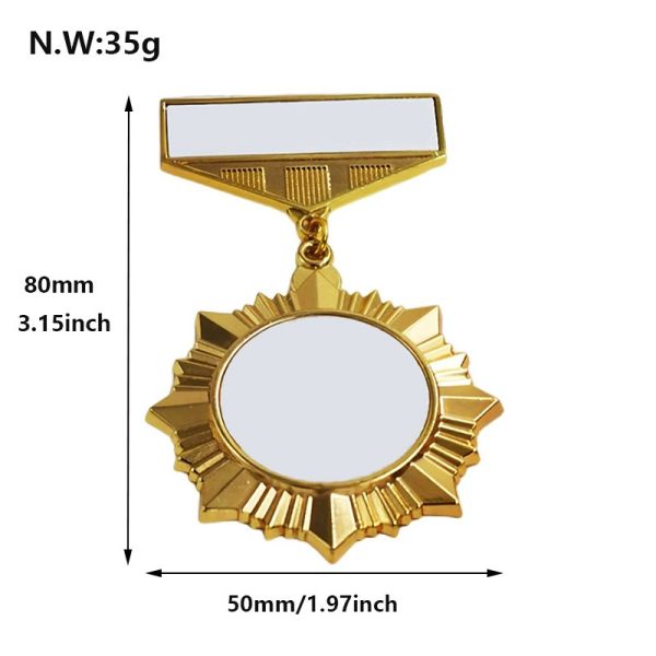 Sublimation Medal Blanks Personalized Blank Gold Pin Medals