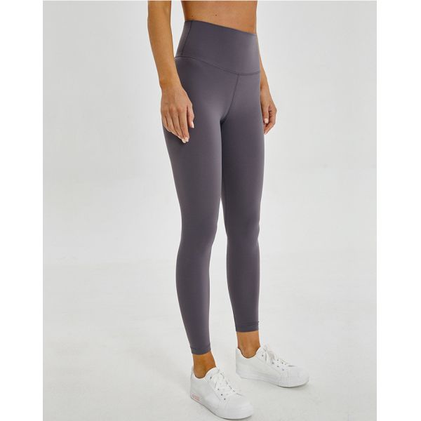 Women'S High Waist Sports Pocket Yoga Pants Solid Color Tight