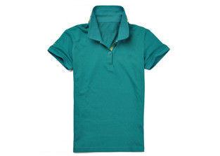 Short Sleeve Cotton Polo Shirts , Corporate Polo Shirt Design Double Layer Collar