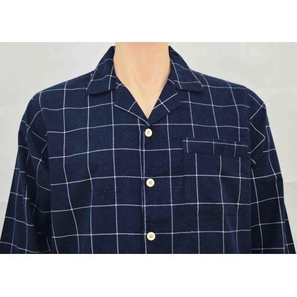 Flannel Printed Mens Luxury Sleepwear Anti Wrinkle Eco Friendly S - XXL Size