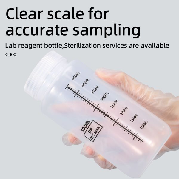 Food Grade PP Plastic Bottle With Scale Line Wide Neck Liquid Container for Chemical