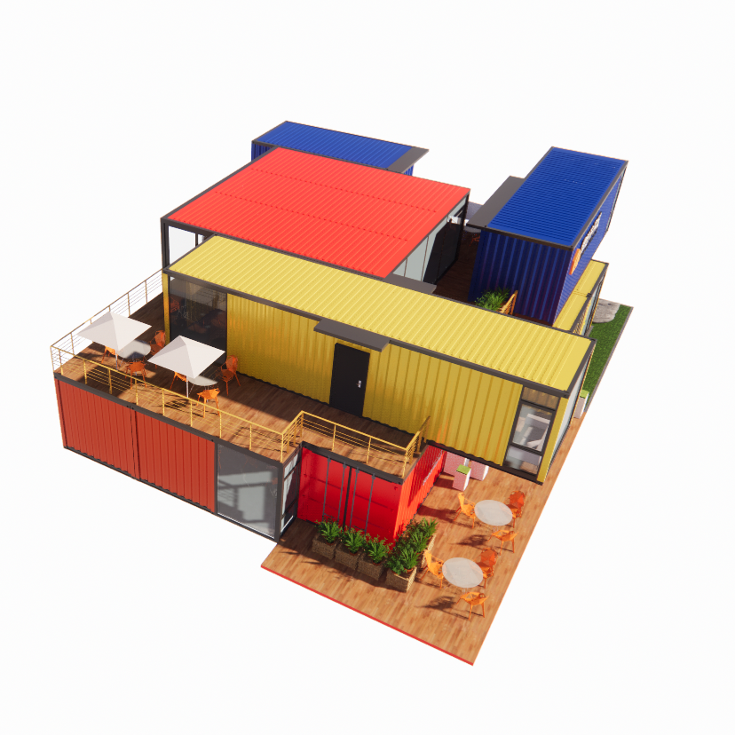 Galvanized Steel Square Tubes Main Structure for Customization Modern Prefab Container Houses Aluminum Alloy Windows