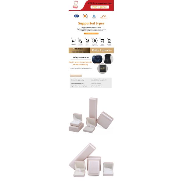 Customized Gold Leather Jewelry Box for Bracelet Necklace and Ring Storage Newest Style