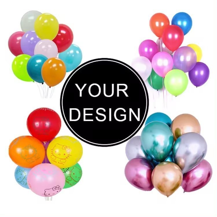 Shipping Cost 12 Inch Balloons Emulsion Environmental Friendly 2.8g Polychromatic Design