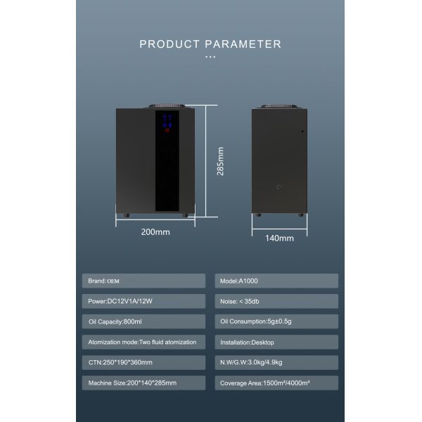 HOMEFISH Smart Scent Diffuser 800ml Waterless HVAC Diffuser WIFI Commercial Scent Diffuser