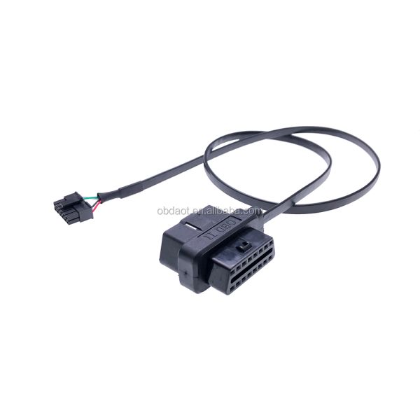 24v OBD2 Male Connector with MOLEX Connector OBD2 Flat Cable Featuring ABS/PVC Material and Pins Plating Nickel/Golden