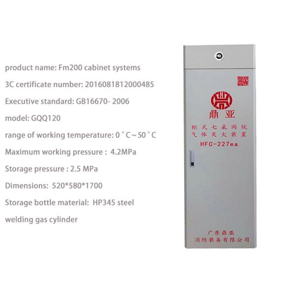 système de suppression des incendies de 120L FM200