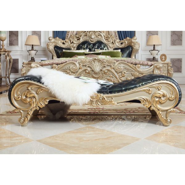 Classic hotel first lady room Bed furniture true leather upholstered Headboard Joyful Ever