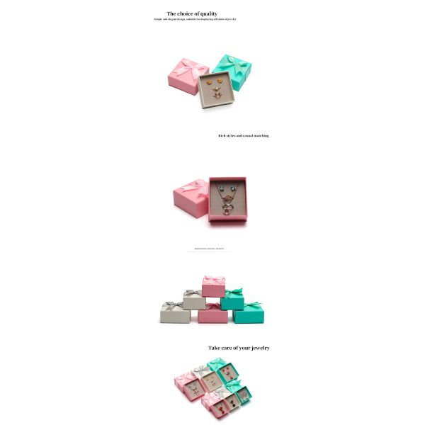 Hanhong Logo personnalisé Joaillerie Package pour les filles Boucles d'oreilles en papier de couleur mini Boîte cadeau de velours