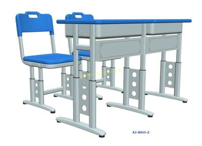 Standard Ergonomics Study Double Seat School Desk And Chair Set Enviornmental Friendly