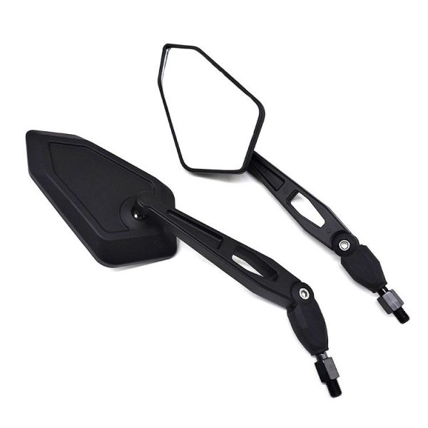 Convex Black Vintage Flexible Motorcycle Side Mirror with and Plastic Shell Nylon Rod