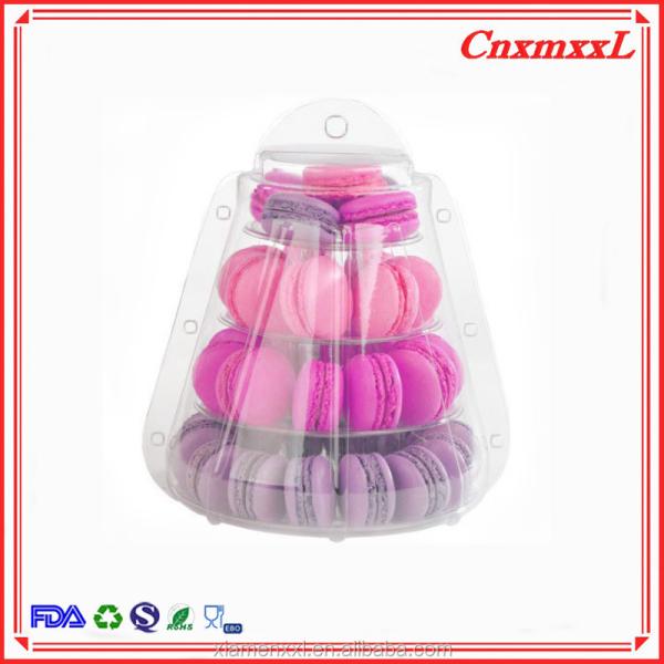 Bel emballage d'affichage de support de tour de macaron de 4 rangées
