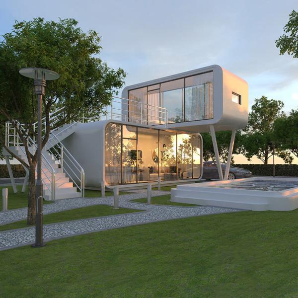 Villa blanche moderne à deux étages Apple House pour une vie luxueuse et spacieuse