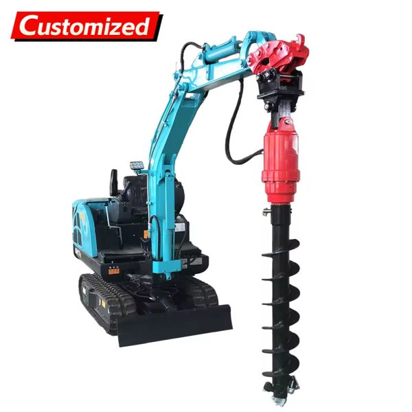 Customized Auger Boring Machine Mini Earth Auger Drive Excavator Auger Drilling Machine  Auger Screw Pile Driver Ground Screw Drilling  For Utility Pole Pits, Tree Planting Holes, Photovoltaic Power