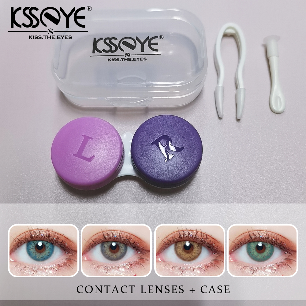 Контактные линзы цвета русской девушки естественные со случаем контакта