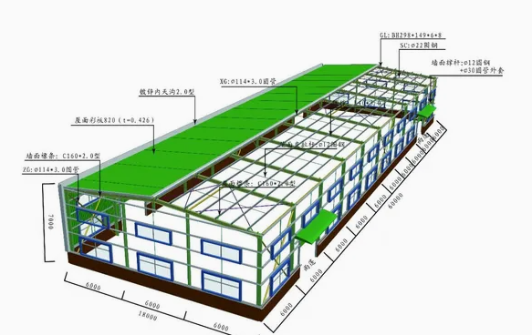 Prefabricated Steel Structure Warehouse with 50 Years Lifespan, Fire-resistant Coatings, and Automatic Ventilation System