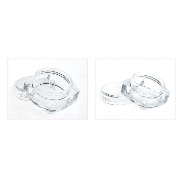 Non Spill Empty Cosmetic Jars 3g PS Material Transparent Plastic Lotion Jars